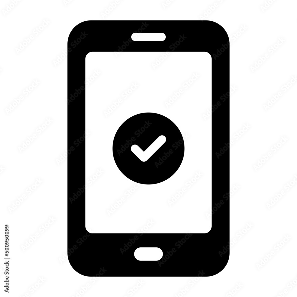 An icon design of verified mobile phone An icon design of verified mobile phone
