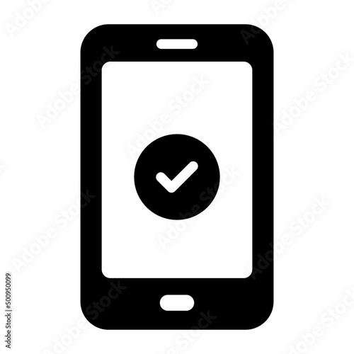 An icon design of verified mobile phone