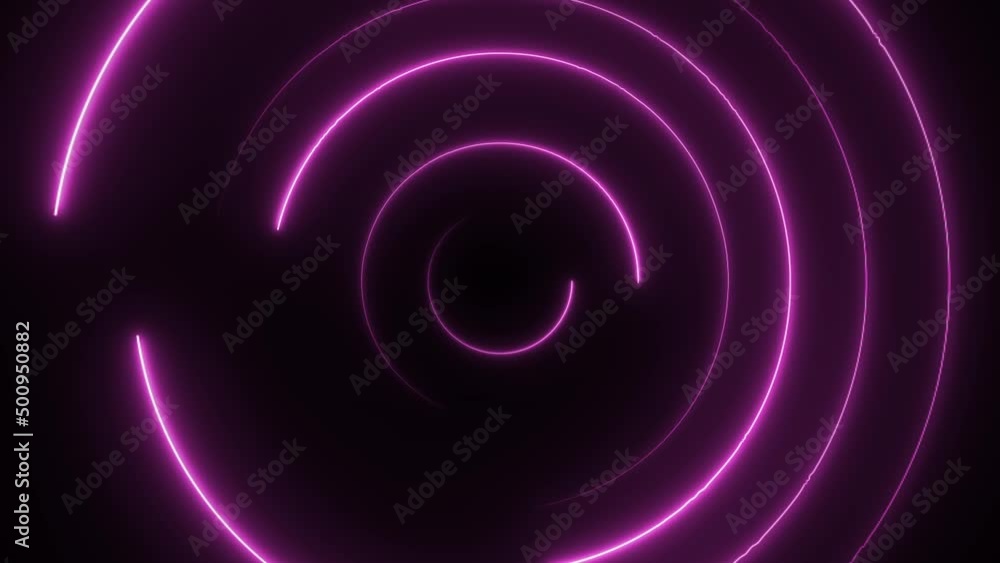 Abstract seamless loop neon circle. Purple neon circles hi-tech motion background seamless loop. Video 3D animation Abstract seamless loop neon circle. Purple neon circles hi-tech motion background seamless loop. Video 3D animation