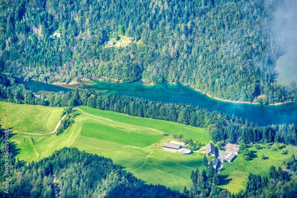 Freibach dam seen from Hochobir mountain
