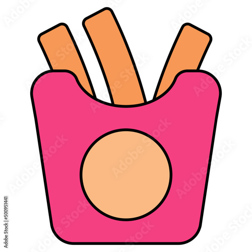 Vector design of fries packet