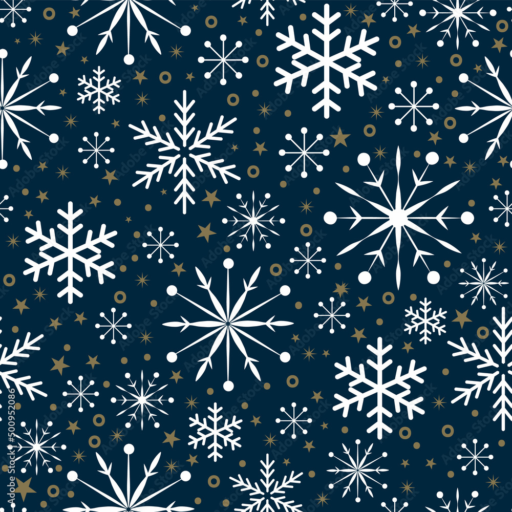 christmas seamless pattern with snowflakes design