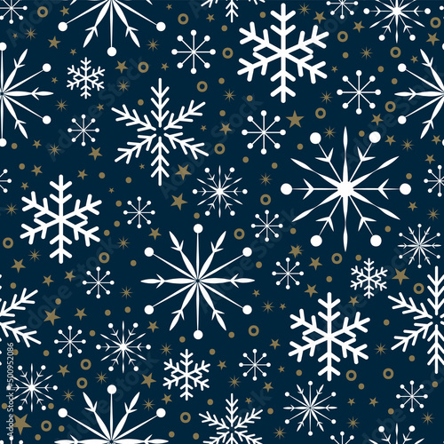 christmas seamless pattern with snowflakes design