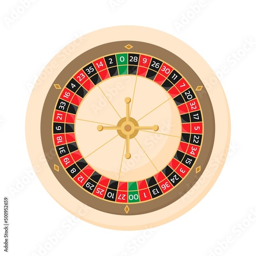 American roulette wheel online casino, vector illustration