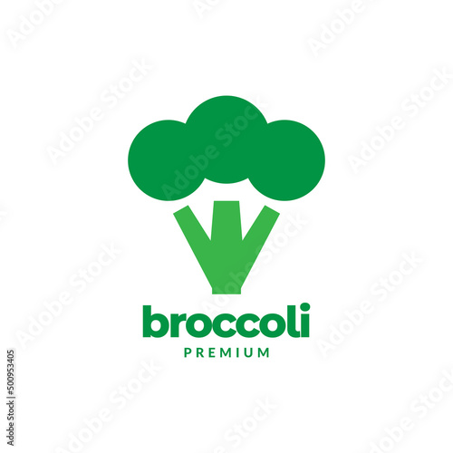 green modern shape vegetable broccoli logo design vector graphic symbol icon illustration creative idea