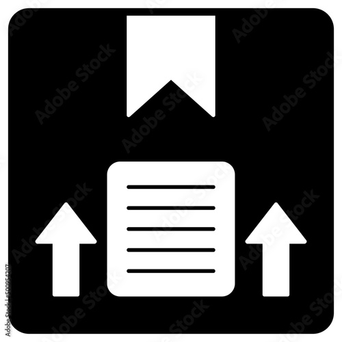 A solid design icon of parcel