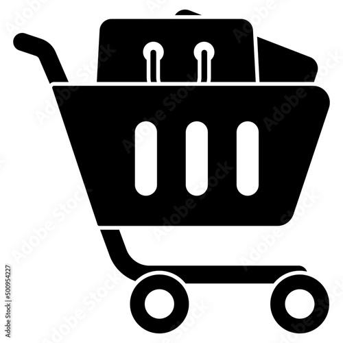 Shopping cart icon, editable vector