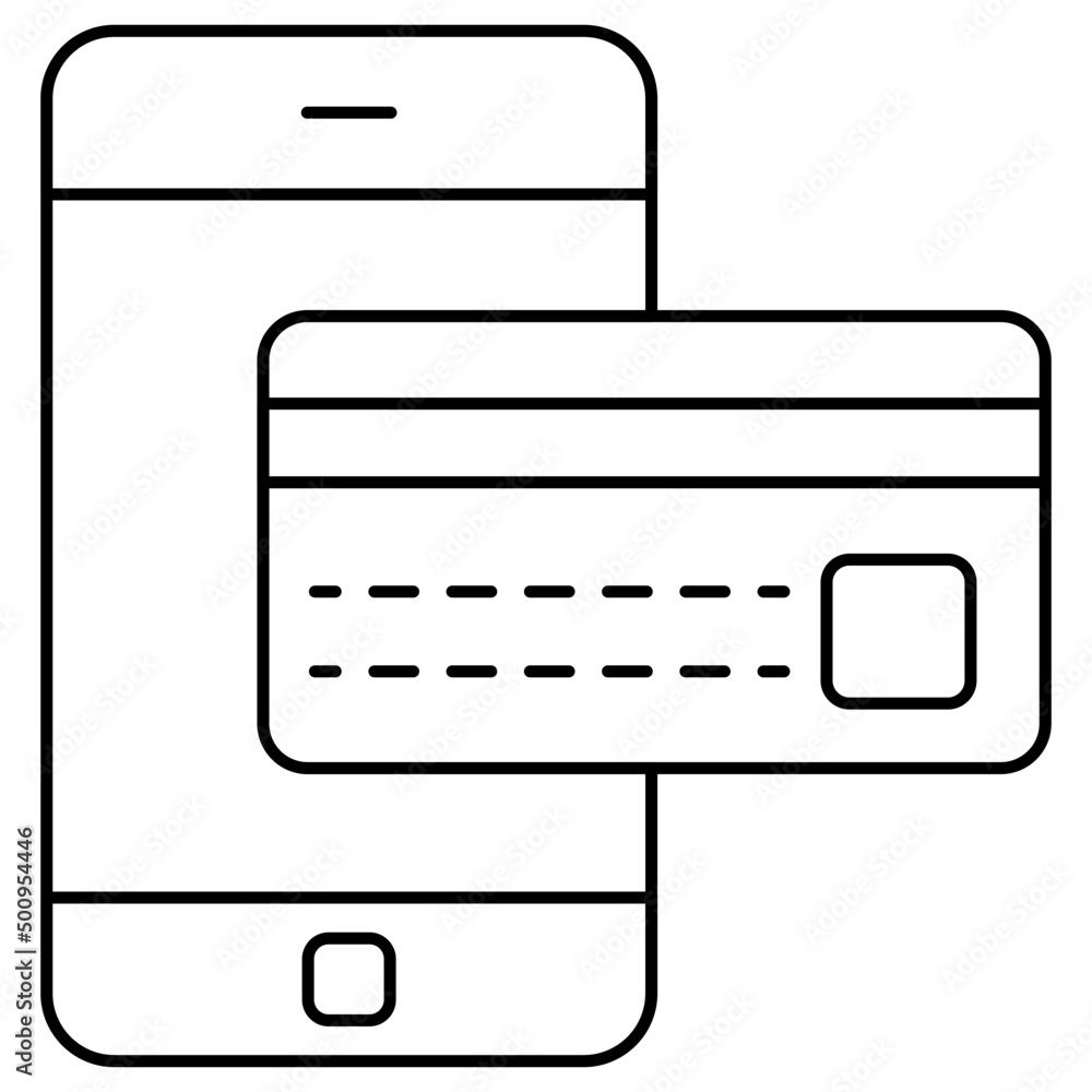 Mobile card payment icon in trendy vector design Mobile card payment icon in trendy vector design