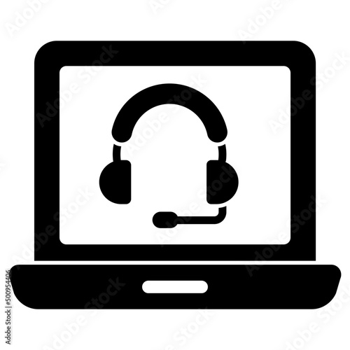 Online helpline icon in solid design