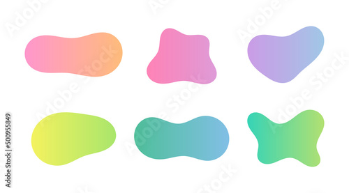 Abstract shapes amoeaba liquid colorful banners set.