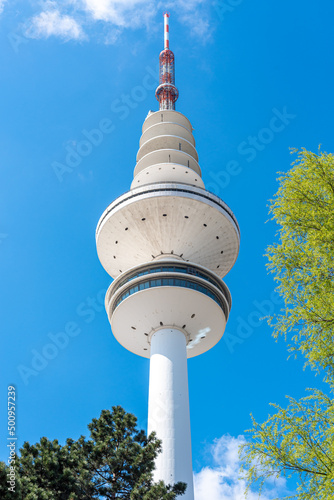 Canvas Print View to the Heinrich Hertz Tower in Hamburg
