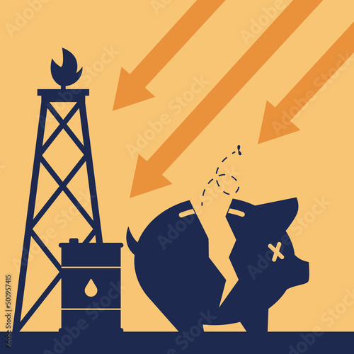 The oil price is rising concept. Barrels of crude oil or petroleum