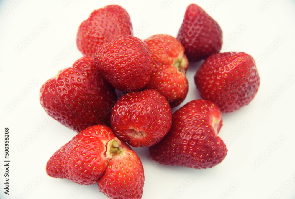 Strawberries isolated without leaves Strawberries isolated without leaves