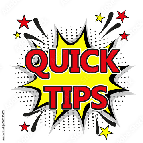 Comic lettering quick tips. Vector bright cartoon illustration in retro pop art style. Comic text sound effects. EPS 10	