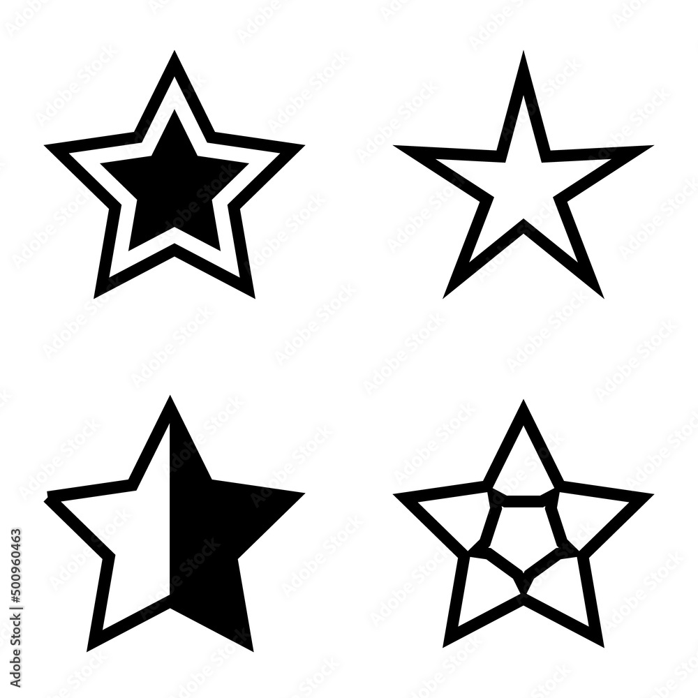 Stars Flat Icon Set Isolated On White Background Stars Flat Icon Set Isolated On White Background
