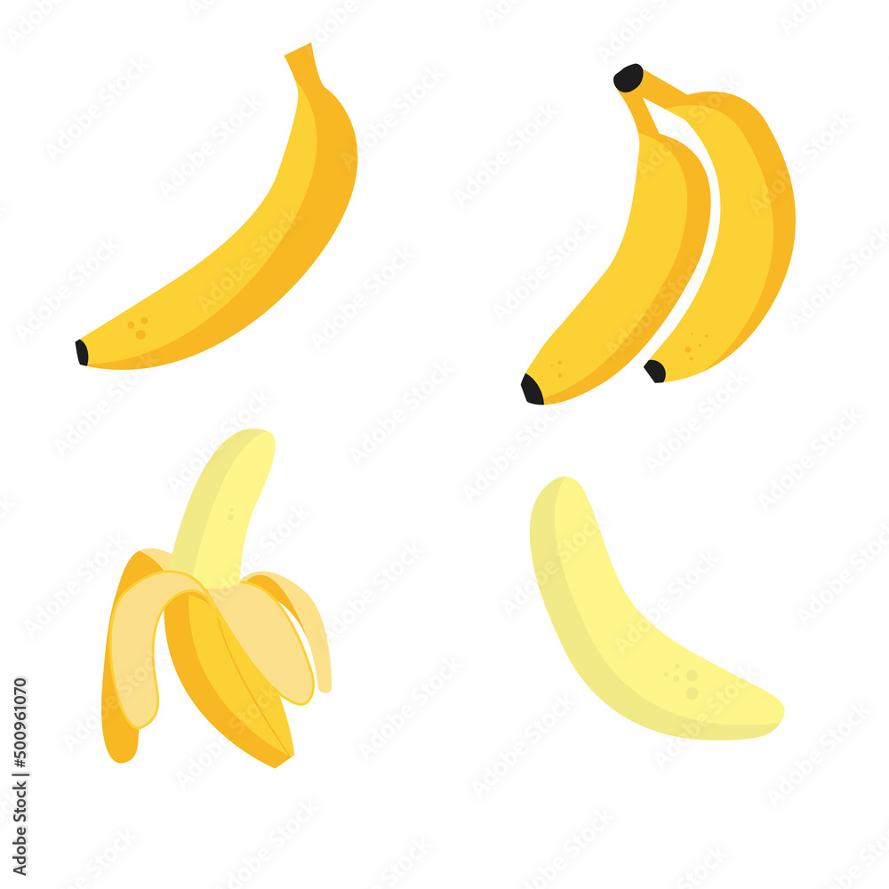 A set of different bananas