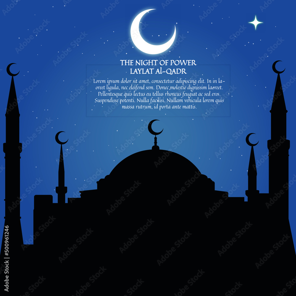 The Night Of Power Laylat Ul Qadr Ramadanfest Poster Mosque ,Moon and