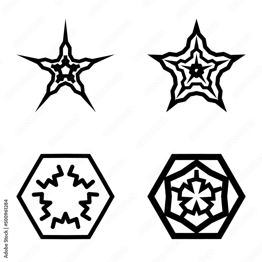 Wavestar Flat Icon Set Isolated On White Background