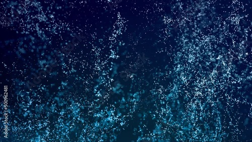 Spread of new life and evolution in universe. Abstract global warming and climate change 3d animation loop background concept for growth, blue renewable energy, microbial biofuel or hydrogen power. 