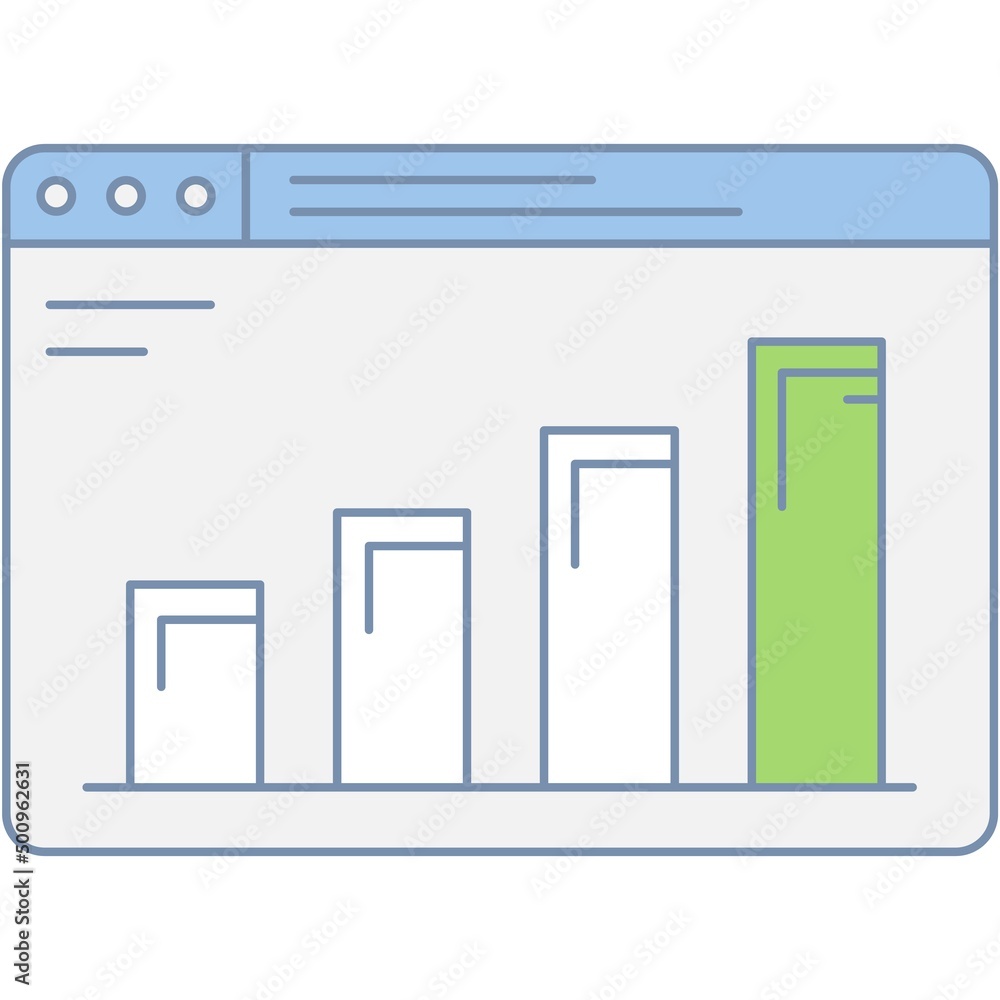 Sales increase in graph and chart icon vector Sales increase in graph and chart icon vector
