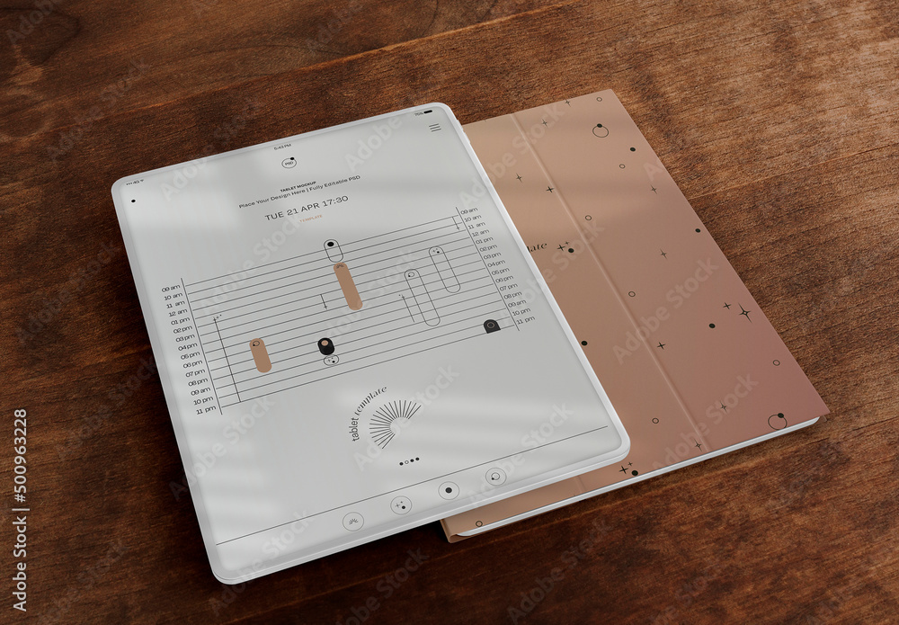 3D Tablet Screen and Tablet Case Mockup Stock Template Adobe Stock