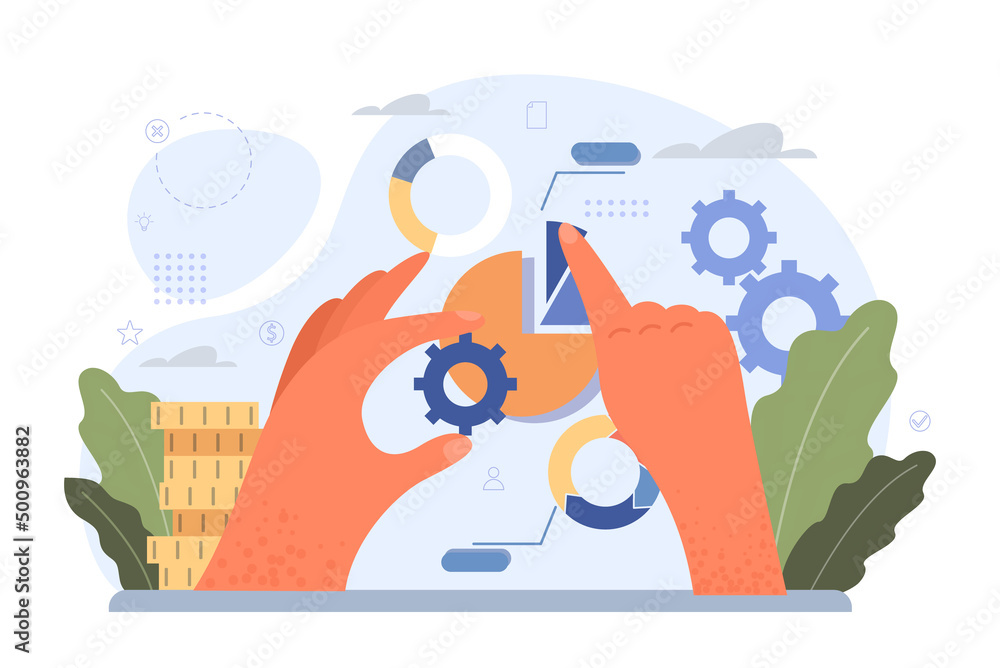 Business development illustration. Idea of strategy and success in partnership Business development illustration. Idea of strategy and success in partnership