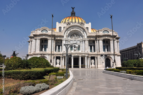 Mexico.The Palacio de Bellas Artes  Palace of Fine Arts  is a prominent cultural center in Mexico City.
