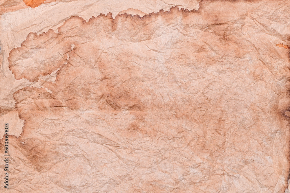 Old brown crumpled paper texture background sheet of paper ,paper