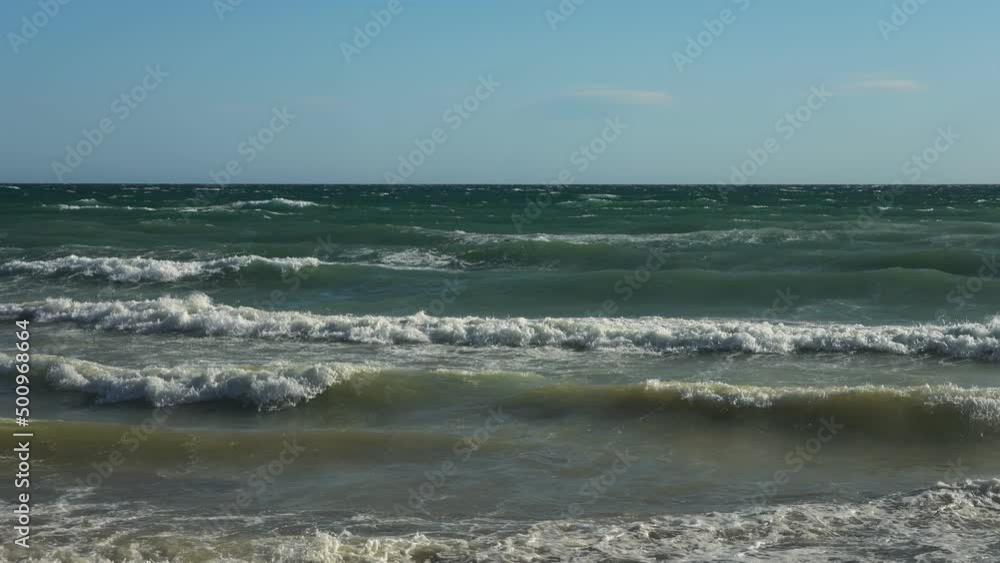 Waves at the shore in slow motion Waves at the shore in slow motion