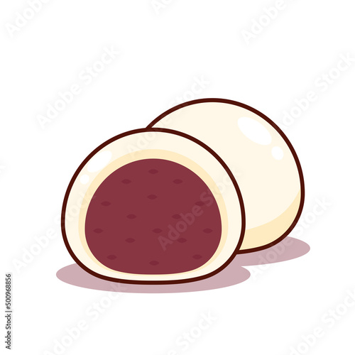 Mochi icon vector. Mochi logo design. Japanese rice dessert.