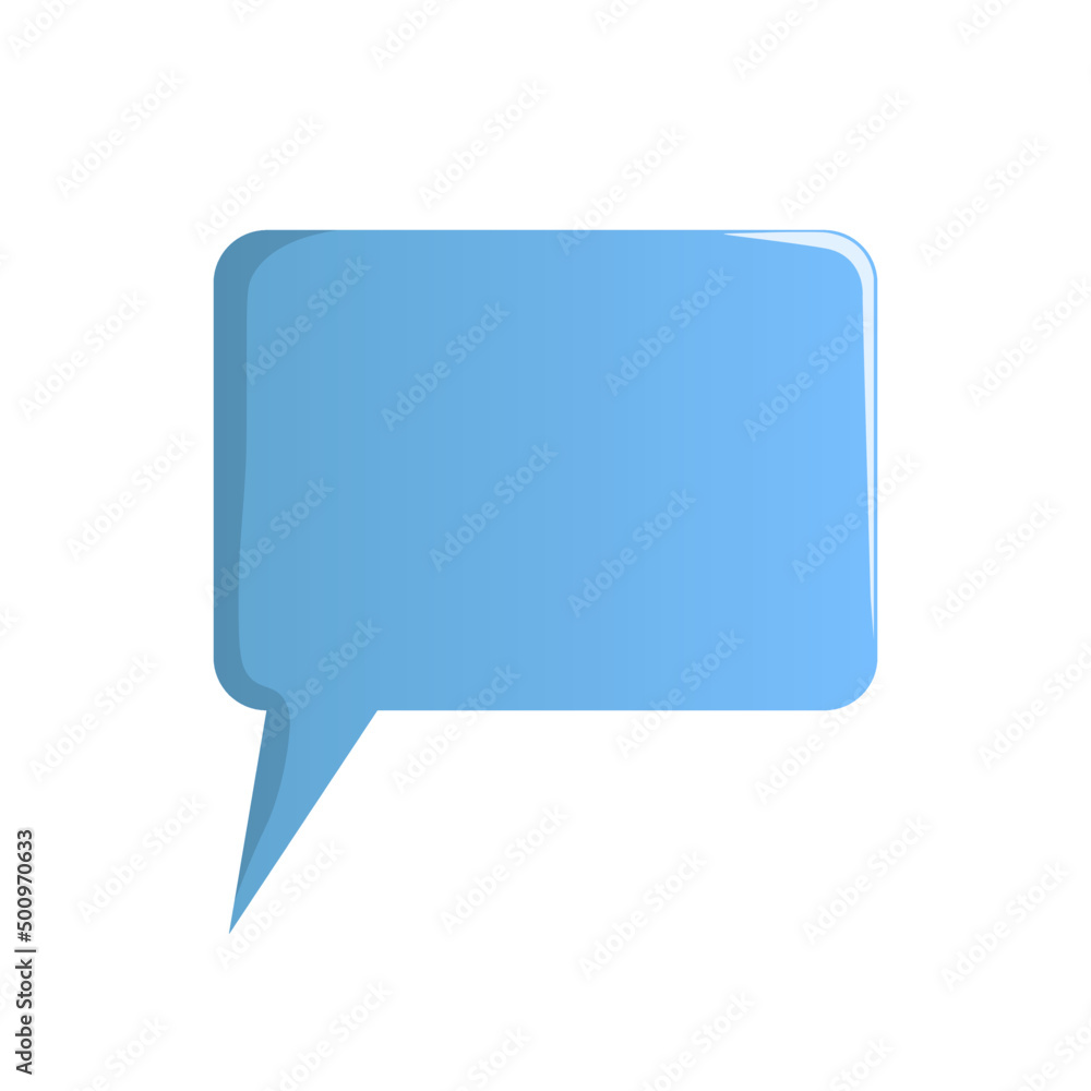Fototapeta premium blank blue speech bubble icon on white background. vector illustration