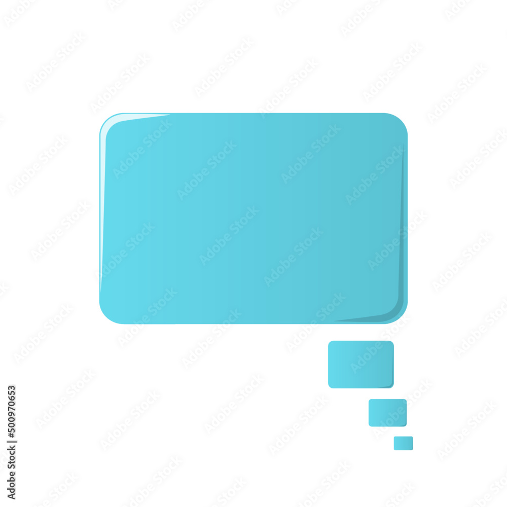 blank blue speech bubble icon on white background. vector illustration