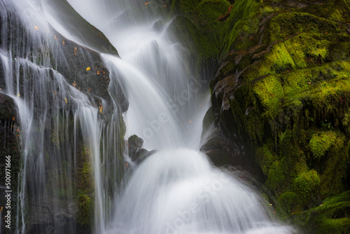 Cascading water, waterfall detail, Blue Ridge Mountains, North Caolina