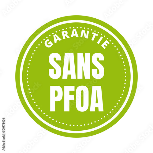 Certified PFOA free symbol icon in French language