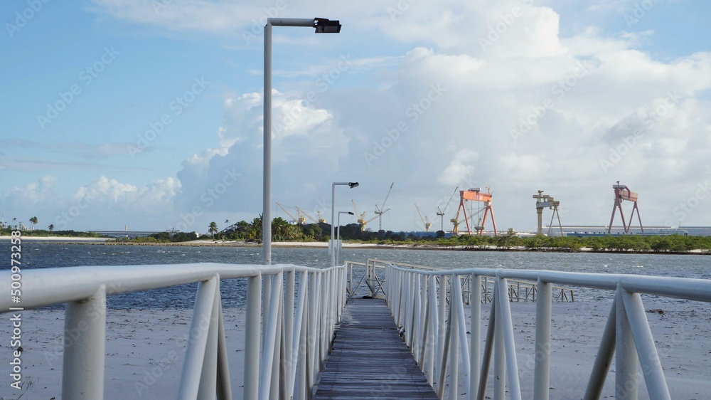 Naklejka premium bridge over the river