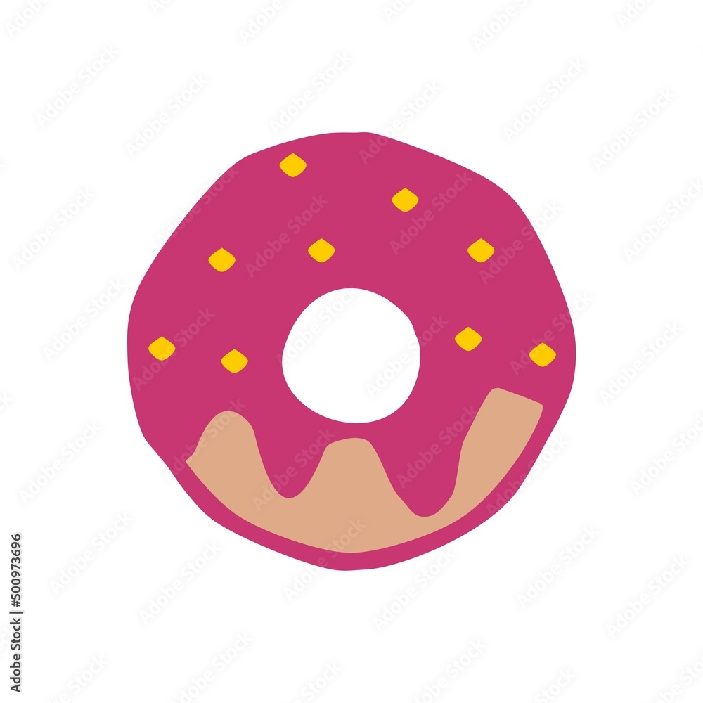 Fototapeta premium Donut with glaze hand drawn icon