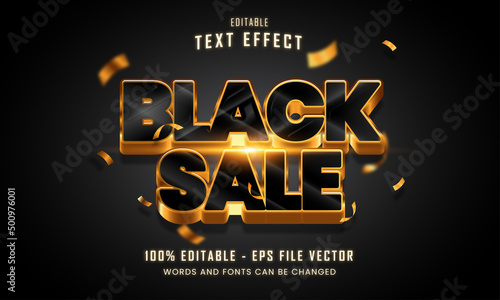 Black Sale bold editable text effect suitable for promotion product Premium Vector