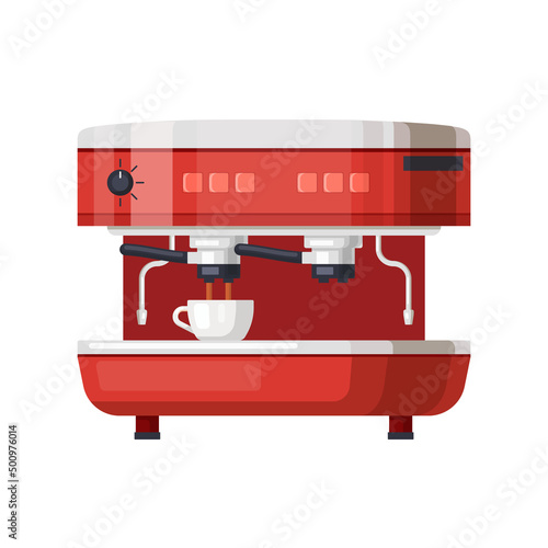 Espresso coffee machine, vector icon or mockup.