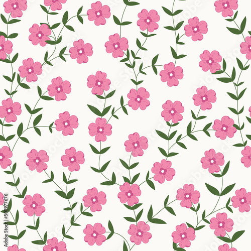 Wallpaper Mural Seamless decorative elegant pattern with cute flower. Print for textile, wallpaper, covers, surface. For fashion fabric. Retro stylization. Torontodigital.ca
