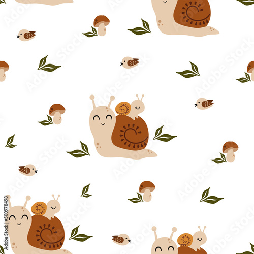 seamless pattern with snail