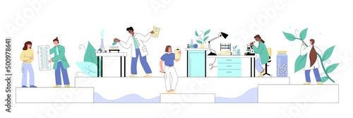 Natural homeopathic medicine and pharmacy, flat vector illustration isolated.