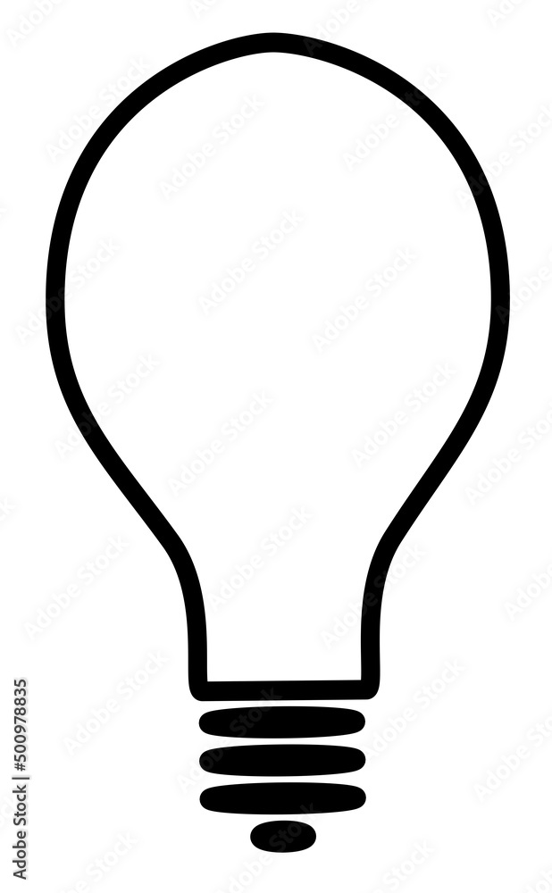 Simple lightbulb icon isolated on white background. Simple lightbulb icon isolated on white background.