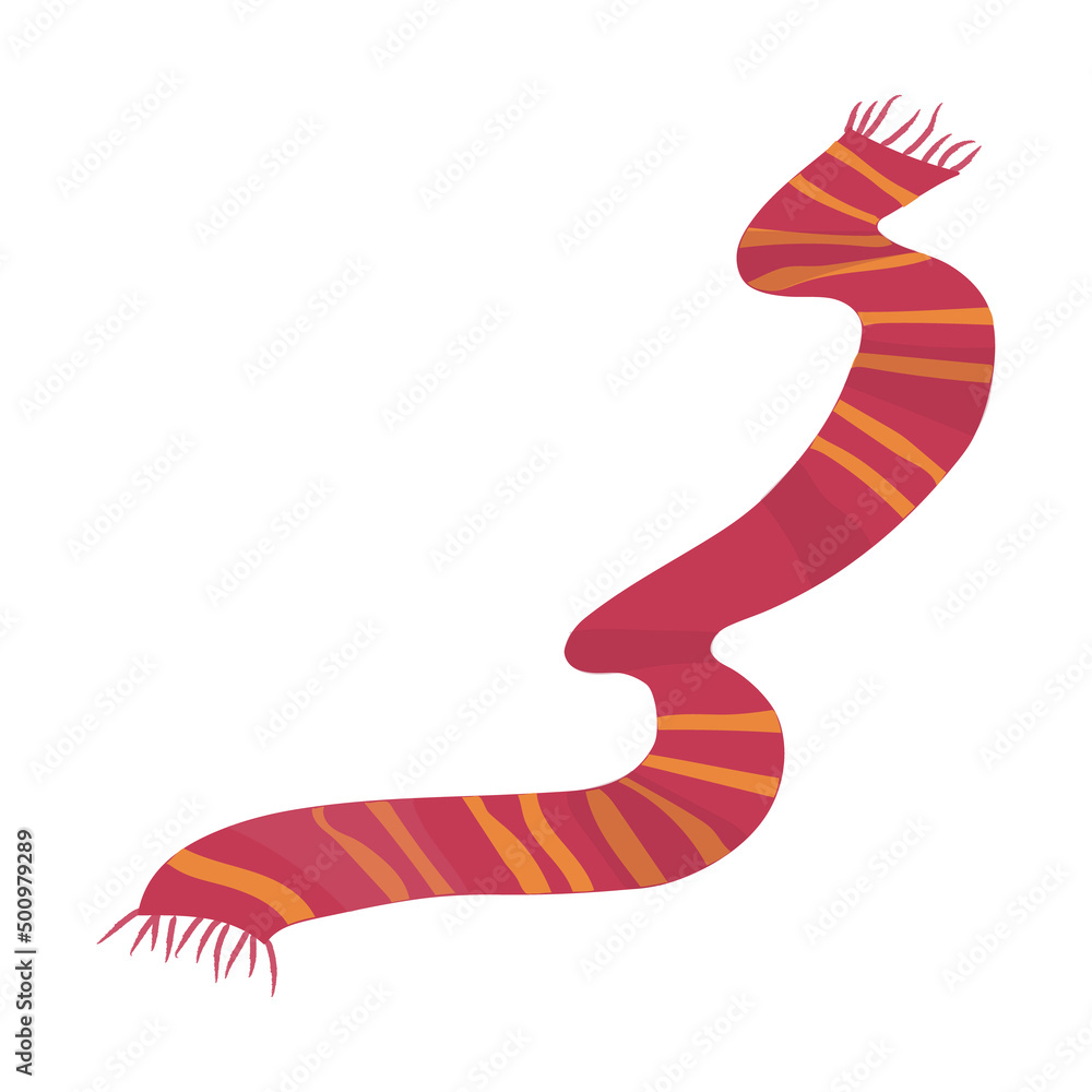 Fototapeta premium Illustration of a striped Harry Potter scarf on a white background