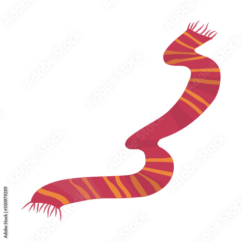 Illustration of a striped Harry Potter scarf on a white background