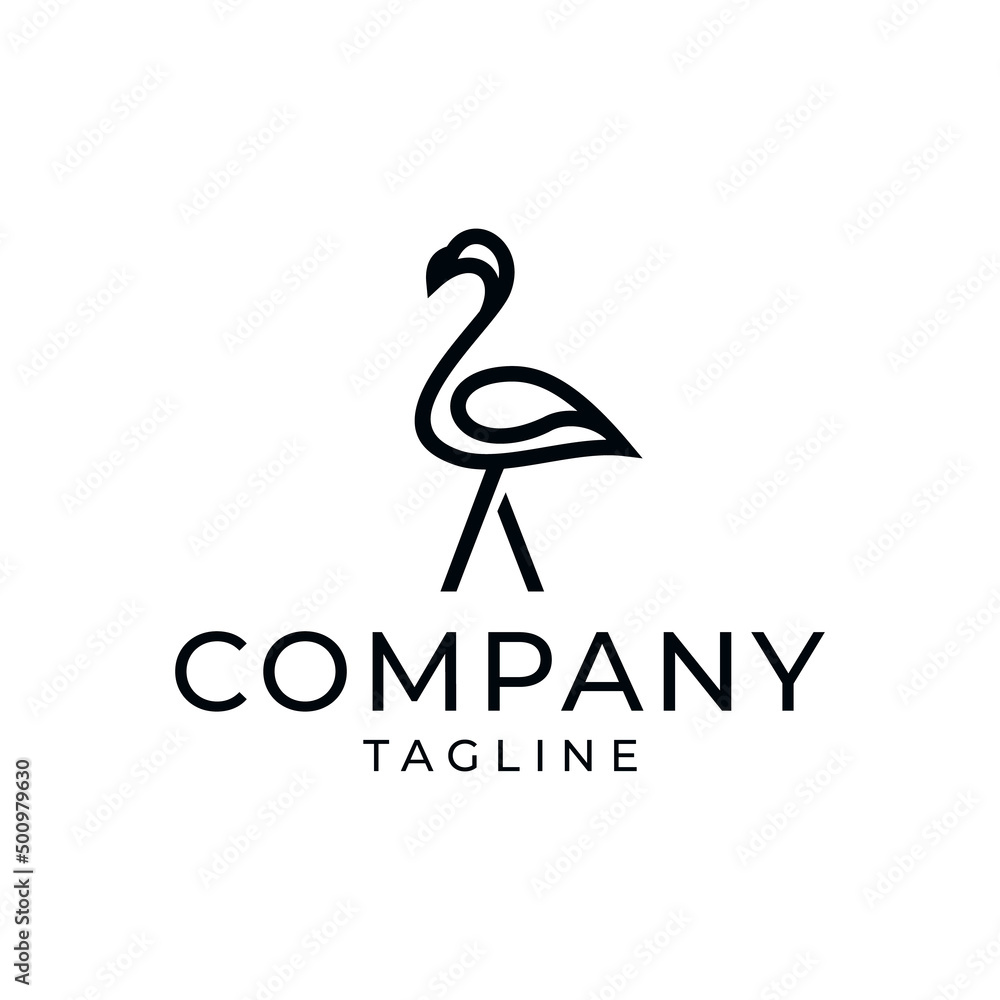 flamingo logo vector, line art, monoline, outline, icon, illustration flamingo logo vector, line art, monoline, outline, icon, illustration