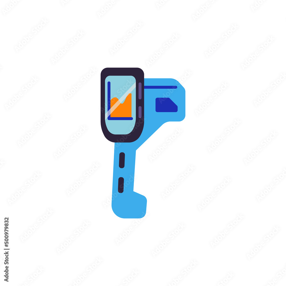 Surveyor equipment or controller device, flat vector illustration isolated. Surveyor equipment or controller device, flat vector illustration isolated.