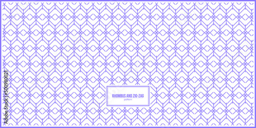 beautiful purple rhombus and zig-zag pattern 