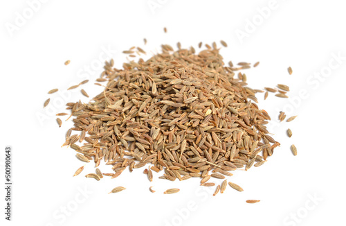 Cumin or zira seed. Isolated on white background