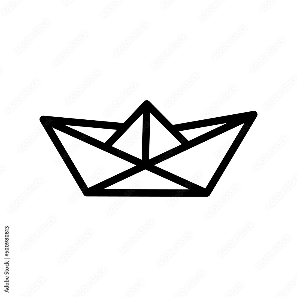 Paper ship flat icon, boat logo Paper ship flat icon, boat logo