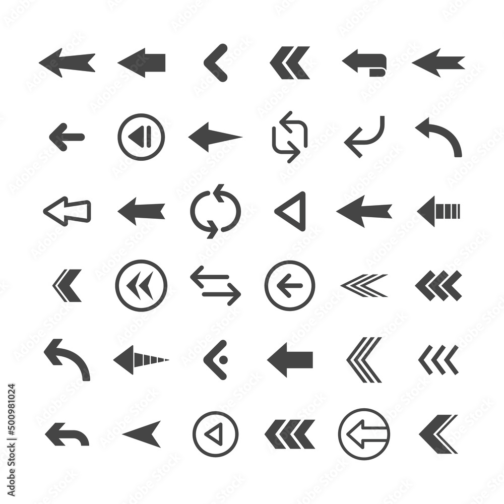 Arrow icons set. Vector pictogram arrows collection. Arrow icons set. Vector pictogram arrows collection.